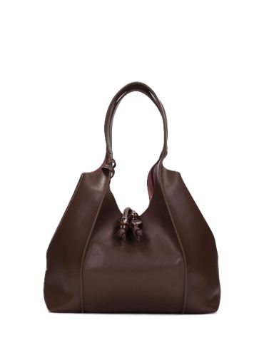 Дамска кафява кожена чанта HISPANITAS
