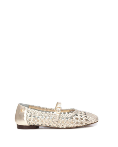 Дамски златисти кожени балерини CARMELA