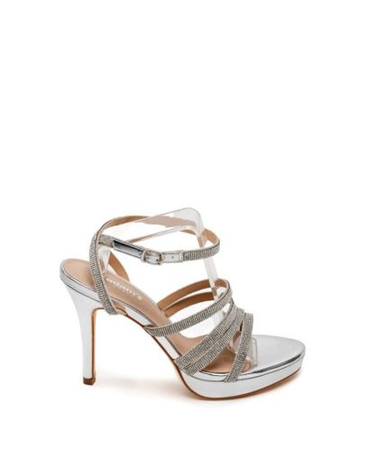 Дамски сребристи елегантни сандали ADAM'S