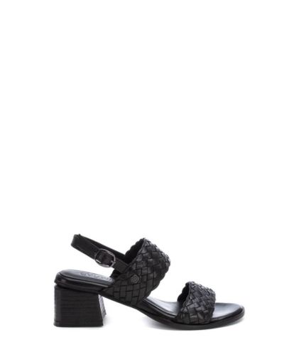 Дамски черни кожени сандали CARMELA