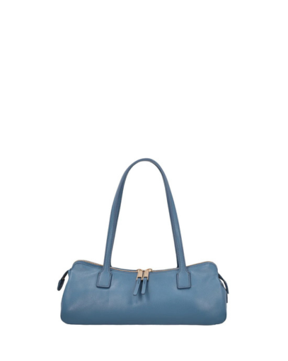 Дамска синя кожена чанта TOSCA BLU