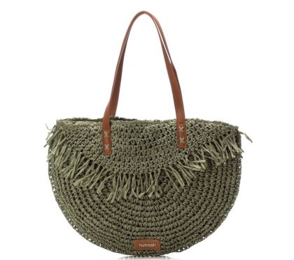 Дамска зелена чанта рафия REFRESH