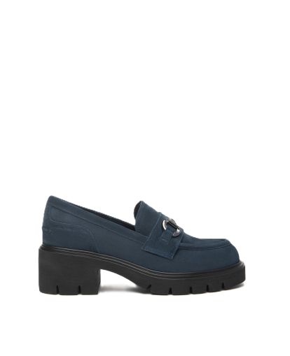 Дамски тъмносини велурени мокасини NeroGiardini