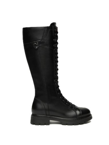 Дамски черни кожени ботуши NeroGiardini