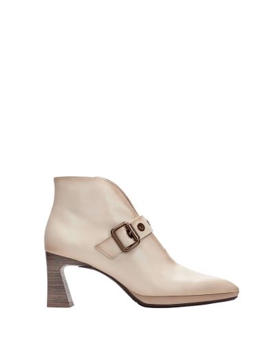 Дамски бежови кожени боти HISPANITAS