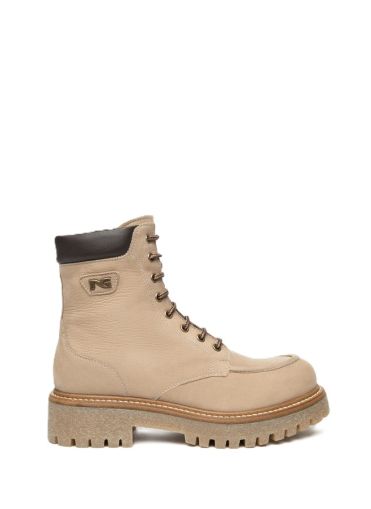 Дамски бежови кожени боти NeroGiardini