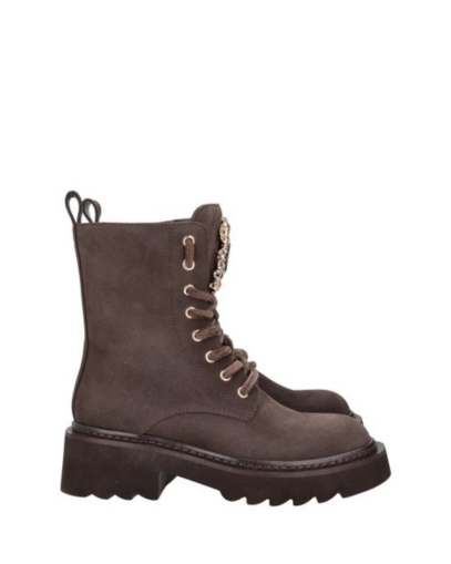 Дамски тъмнокафяви велурени боти TOSCA BLU