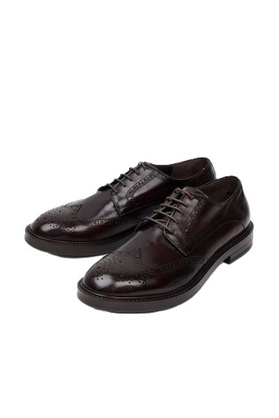 Мъжки тъмнокафяви кожени обувки KEBO