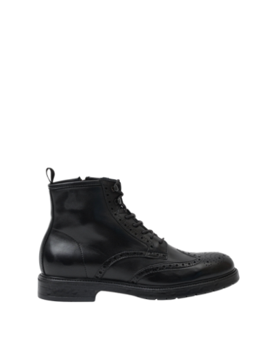 Мъжки черни кожени боти KEBO