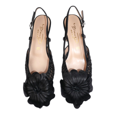 Дамски черни мрежести обувки BIANCA DI