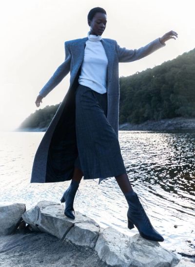 Дамски черни кожени боти HISPANITAS