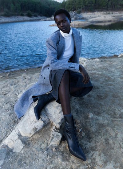 Дамски черни кожени боти HISPANITAS