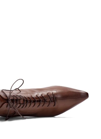 Дамски кафяви кожени боти HISPANITAS