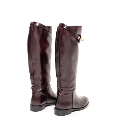 Дамски тъмнокафяви кожени ботуши GIANNI CRASTO