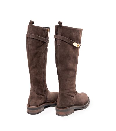 Дамски кафяви велурени ботуши GIANNI CRASTO