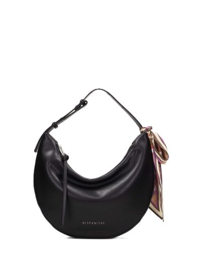 Дамска черна кожена чанта HISPANITAS