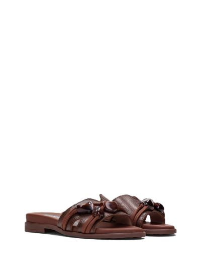 Дамски кафяви чехли HISPANITAS