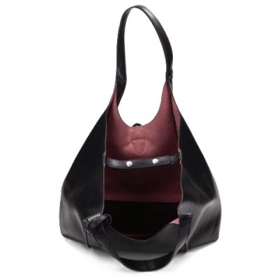 Дамски черна кожена чанта HISPANITAS