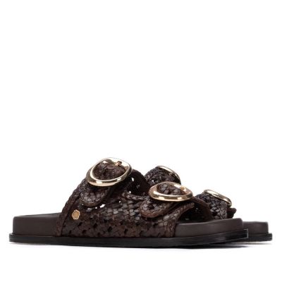 Дамски кафяви чехли CARMELA