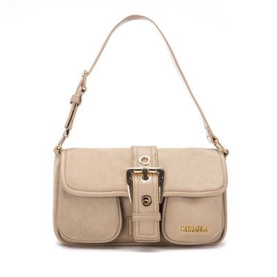 Дамска бежова чанта CARMELA