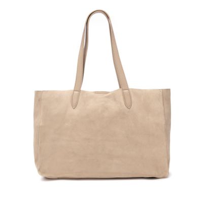 Дамска бежова велурена чанта CARMELA