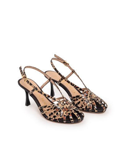 Дамски лачени сандали леопард ALBANO