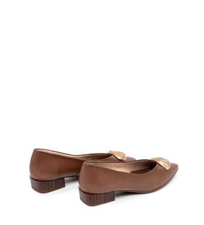 Дамски кафяви кожени обувки HISPANITAS