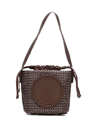 Дамска кафява плетена чанта HISPANITAS