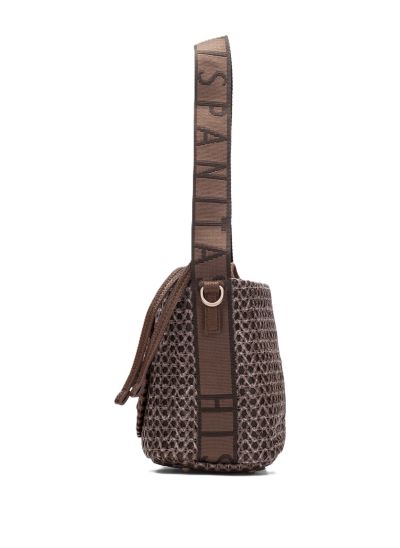 Дамска кафява плетена чанта HISPANITAS