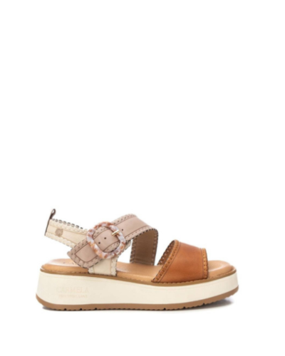 Кожени дамски сандали на платформа CARMELA