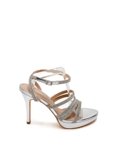 Дамски сребристи елегантни сандали ADAM'S