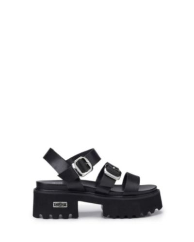 Дамски черни кожени сандали CULT