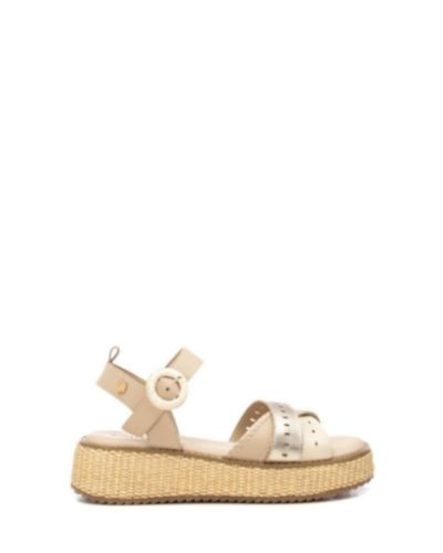 Дамски бежови кожени сандали CARMELA