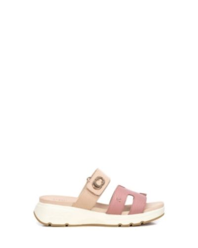 Дамски кожени чехли на платформа CARMELA