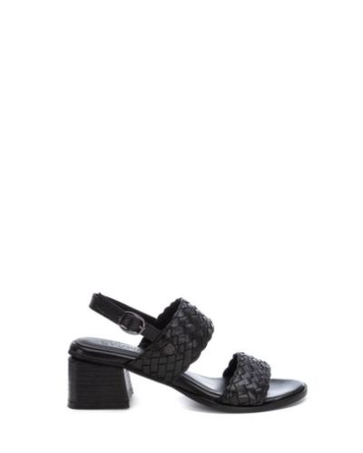 Дамски черни кожени сандали CARMELA