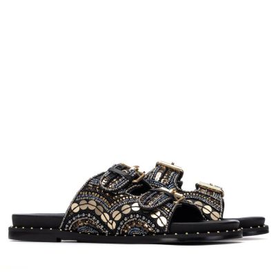 Дамски черни чехли CARMELA