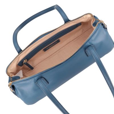 Дамска синя кожена чанта TOSCA BLU