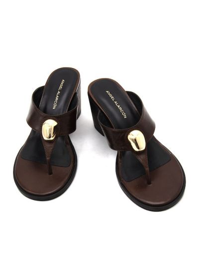 Дамски кафяви чехли ANGEL ALARCON