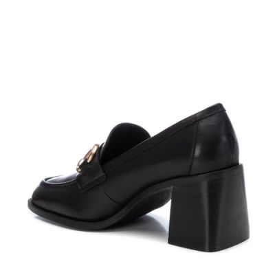 Дамски черни кожени мокасини CARMELA