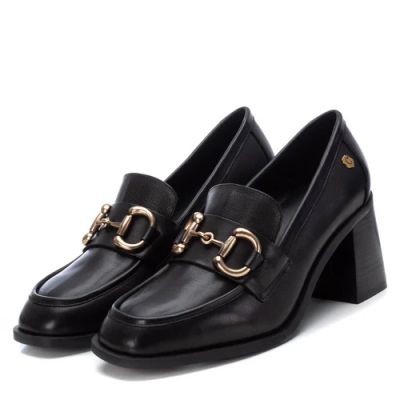 Дамски черни кожени мокасини CARMELA