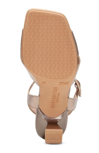 Дамски златисти кожени сандали HISPANITAS