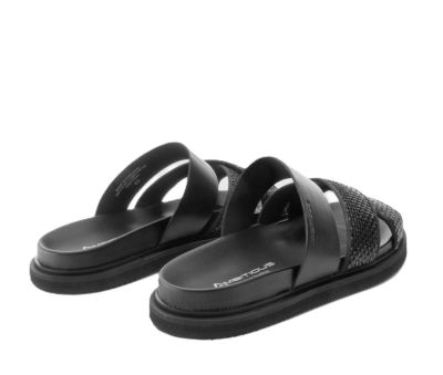 Мъжки черни кожени чехли AMBITIOUS