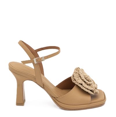 Дамски бежови кожени сандали ANGEL ALARCON