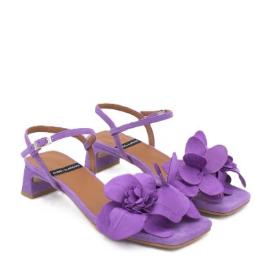 Дамски виолетови велурени сандали ANGEL ALARCON