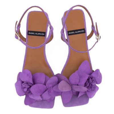 Дамски виолетови велурени сандали ANGEL ALARCON