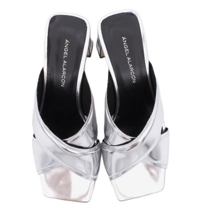 Дамски сребристи чехли ANGEL ALARCON