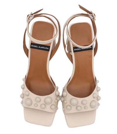 Дамски бежови кожени сандали ANGEL ALARCON