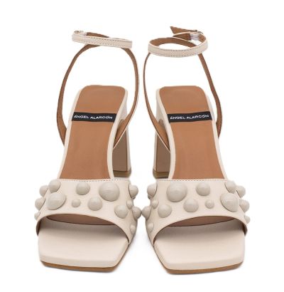 Дамски бежови кожени сандали ANGEL ALARCON
