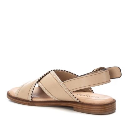 Дамски бежови кожени сандали CARMELA