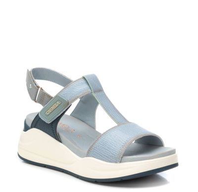 Дамски сини кожени сандали CARMELA